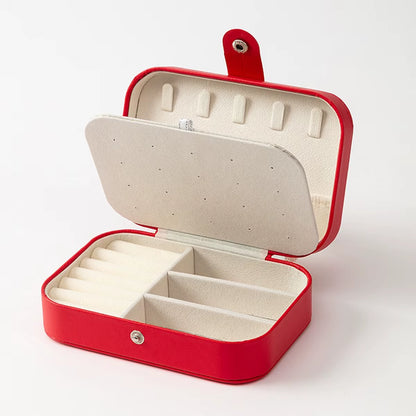 Portable Multi-Compartment Jewelry Box with Velvet Lining - Travel-Friendly Pink Jewelry Organizer for Accessories