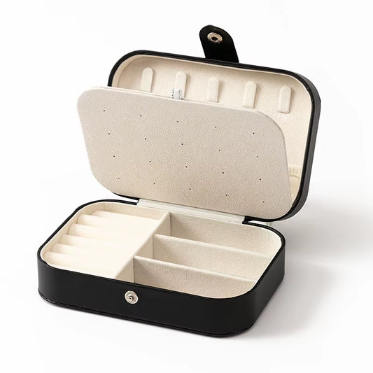 Portable Multi-Compartment Jewelry Box with Velvet Lining - Travel-Friendly Pink Jewelry Organizer for Accessories