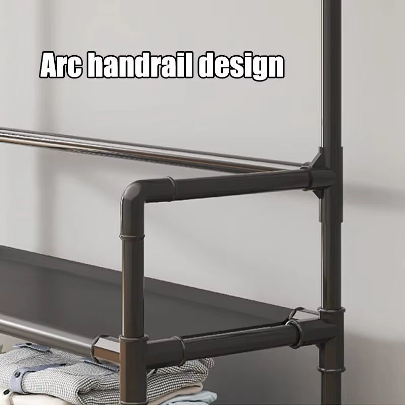 Five Layer Shoe Rack Simple Shoe Rack Integrated Storage Rack Household Shoe Rack Multifunctional Clothes Rack Coat Rack 2-Piece